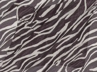 Brown Zebra Printed Mesh Fabric  PBR Texture  ZFAB File 3D model
