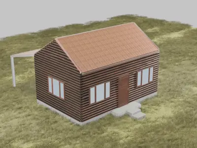 Wooden Cabin House 3D model