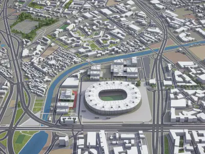 Paris - Seine-Saint-Denis Low-poly 3D model