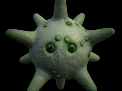 stylized toon virus  Low-poly 3D model
