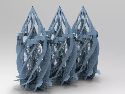 Spiral ascention cone tower 3D model
