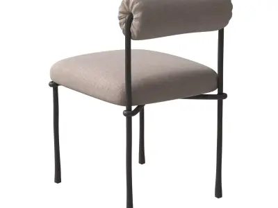 Brussels Metal Upholstered Dining Side Chair  Crate and Barrel 3D model