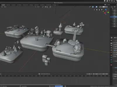 Floating City - Low-Poly Asset Pack  Low-poly 3D model