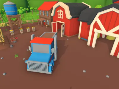 Farm - Stylized Low Poly Asset Pack by Ake Low-poly 3D model