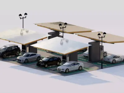 pump station-Electric station 3D model