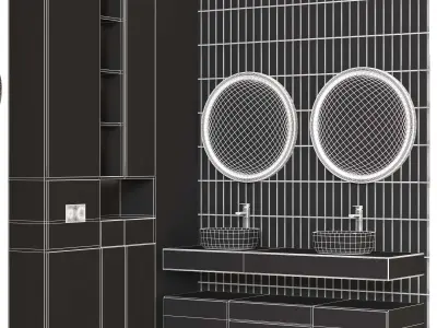 Bathroom furniture 005 in a modern minimalist style 3D model
