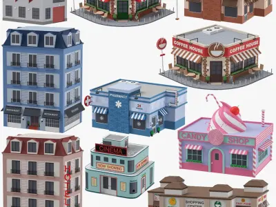  Low Poly Buildings Collection 9 