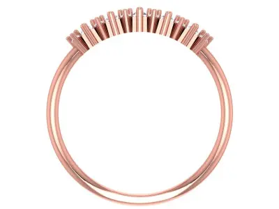 Solitaire Women Light Weight Baguette Band Ring 3D print model