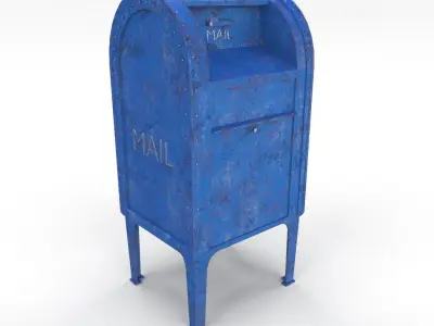 Mailbox Weathered 2 PBR Low-poly 3D model