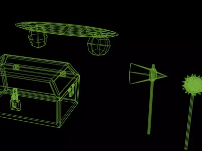 Bandit and Monster Camp Props Pack Low-poly 3D model