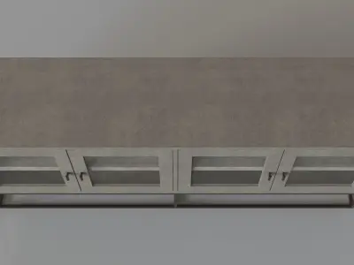 Olivia Faux Shagreen Media Console 3D model