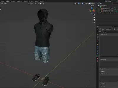 Male Summer Outfit 12 Low-poly 3D model