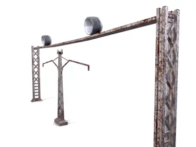 Electric pillar Low-poly 3D model