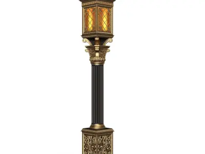 Classic Street Lights Collection 01 Low-poly 3D model