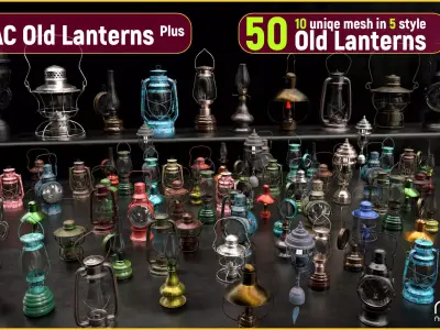 Ac old lantern plus Low-poly 3D model