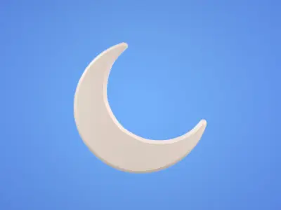 Moon - Weather Icon Low-poly 3D model