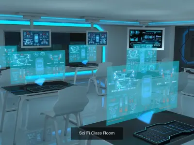 11 Sci Fi Rooms 3D Model Pack