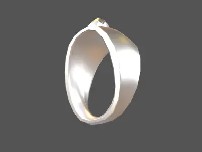 Gem Simple Ring v1 002 Low-poly 3D model