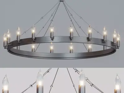 Amino Round Chandelier 18 Restoration Hardware 3D model