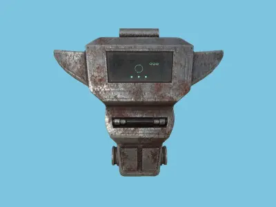 SciFi Backpack 08 Rust Destroyed - Character Fashion Design Low-poly 3D model