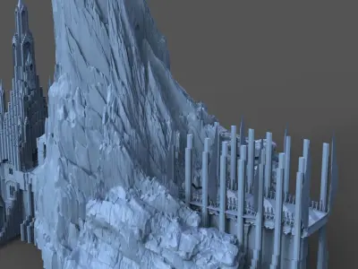 Ancient Elden Irish Cathedral Mountain Castle 3D model