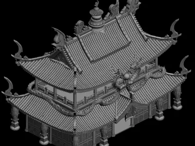 Game Architecture - Royal Palace - Main Building 01 3D model