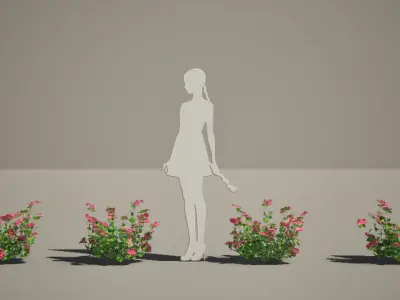 Street Garden in JAPAN - 4 Kalanchoe Flower Grass Plant Low-poly 3D model