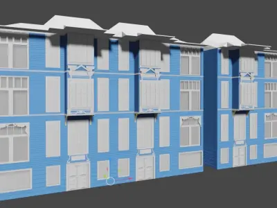 Wooden Historical House Low-poly 3D model