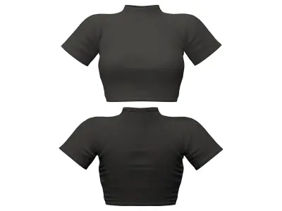 Black Cargo Outfit Boots Pants Top Low-poly 3D model