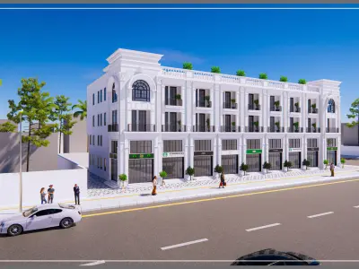 classic flat house model by HT-Meng 3D model