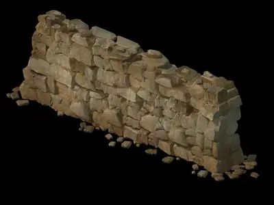 Water caravan - stone wall 3D model
