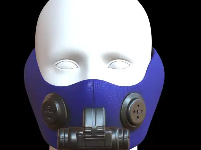 Gas mask helmet 3d model scifi Low-poly  Low-poly 3D model