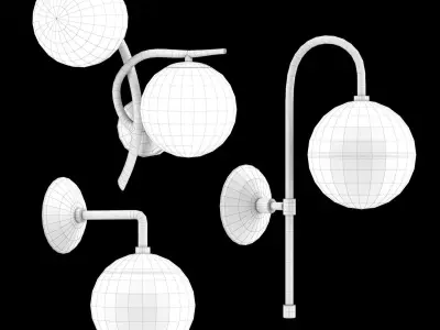 Contemporary foyer wall lighting 3D model