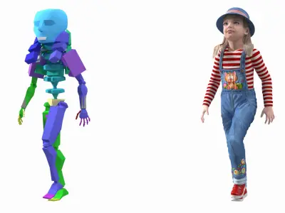 Child Girl Street Style Rigged 3D model