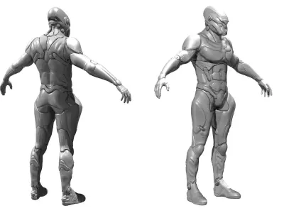 Arthur C humanoid in suit 3D model