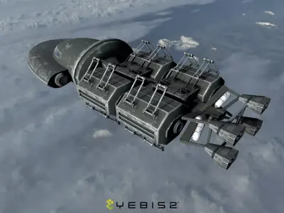 Sci Fi Cargo Shuttle Low-poly 3D model