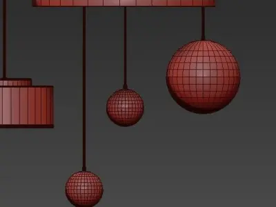 Cloth pendant lamps 3D model