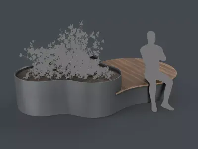 Modern Outdoor Bench 112 PBR Game Ready Low-poly 3D model