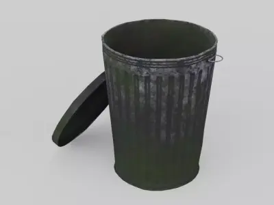 Dustbin 3 Lowpoly Old Low-poly 3D model