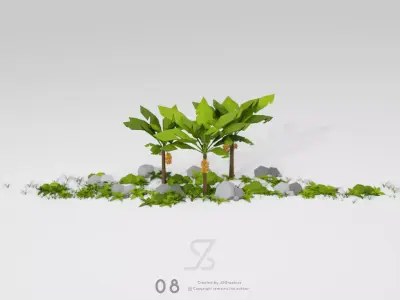 Banana Tree Free low-poly 3D model