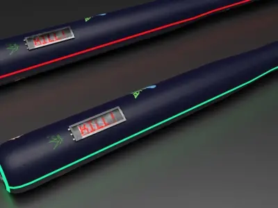 Sci-fi  Punk Bat melee weapon Low-poly 3D model