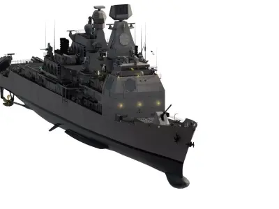 Detailed us navy destroyer 3D model