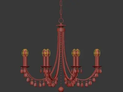 Hampton 8 Light Antiqued Gold Chandelier 3D model