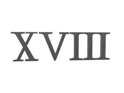 Roman Numerals 18 v1 001 Low-poly 3D model