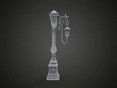 medieval street lamp 3D print model