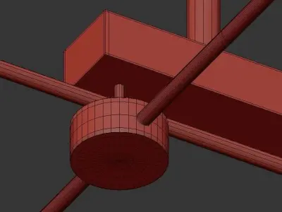 RISOR L light fixture with four circular lights 3D model