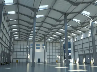 Warehouse Logistic interior and exterior 3D model