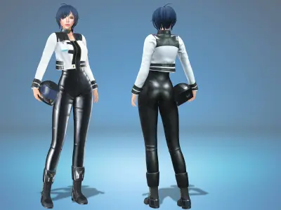 Sci-fi Female Rider Outfit Low-poly 3D model