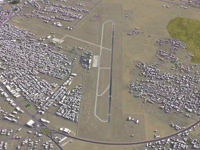 Jizan Airport Low-poly 3D model