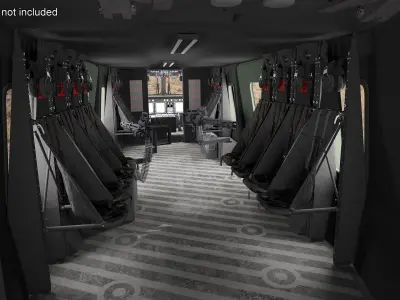  Military Utility Helicopter Olive Green with Interior 